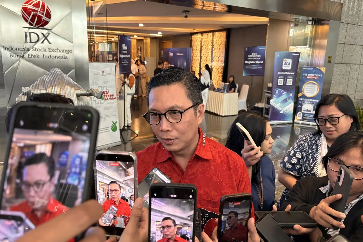 Direktur Utama BEI, Jeffrey Hendrik, saat ditemui di gedung BEI, Jakarta, Senin (28/9/2026)
